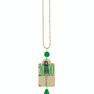 Women's Necklace in Brass with Green Natural Stones The Tag Moda 2000-2010 Made in Italy
