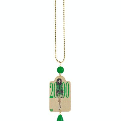 Collana Donna in Ottone Pietre Naturali Verde The Tag Moda 2000-2010 Made in Italy