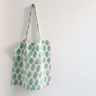 XL block printed tote bags