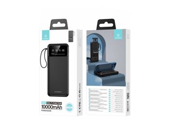 TECHANCY Power Bank avec câbles intégrés 10000 mAh (noir) 3