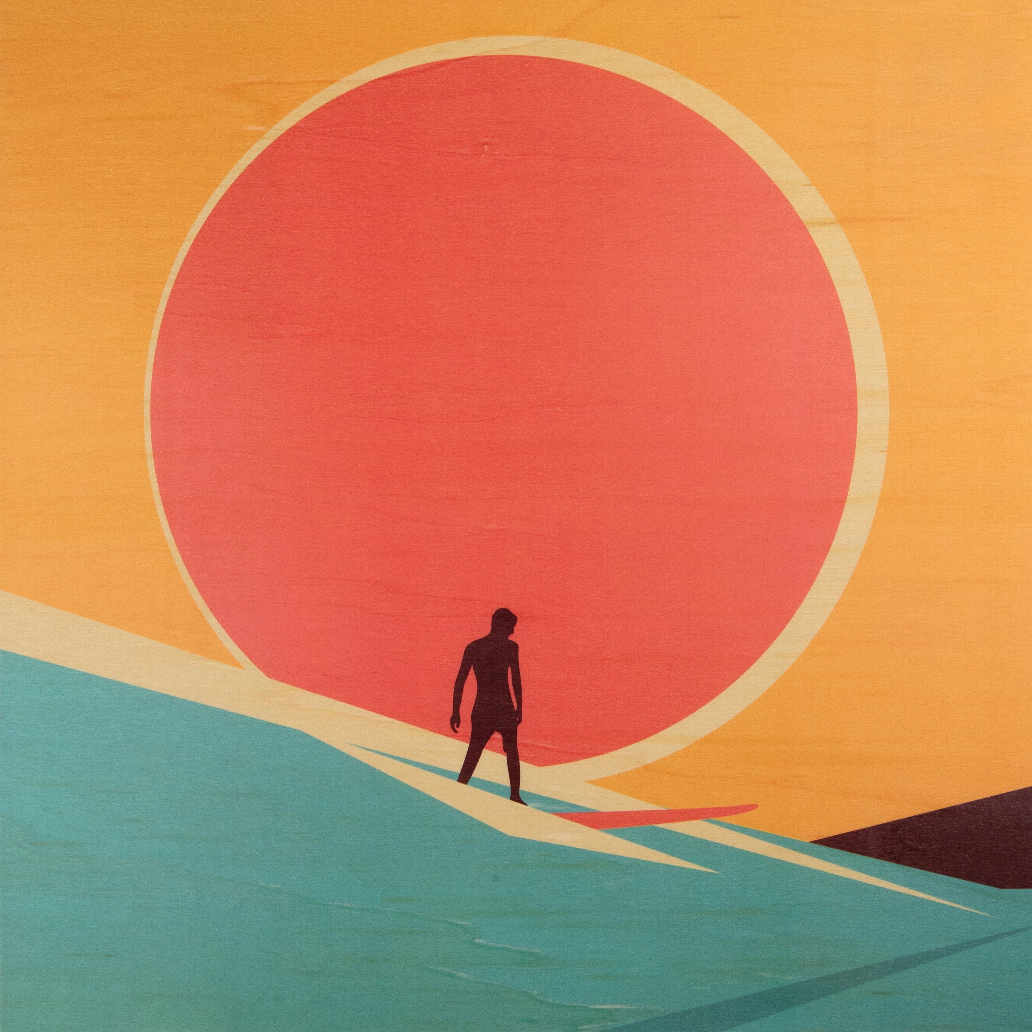 Manifesto in legno 33T - sogni surf