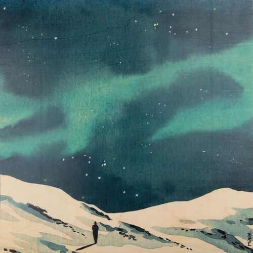 Poster en bois- winter night