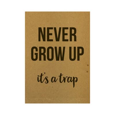 Postcard - Never grow up It's a trap