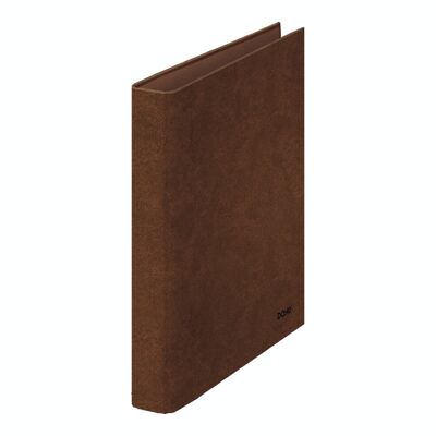 Leather folder lined with 2 rings of 25 mm folio size