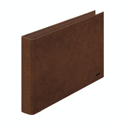 Leather folder lined with 2 rings of 25 mm landscape folio size