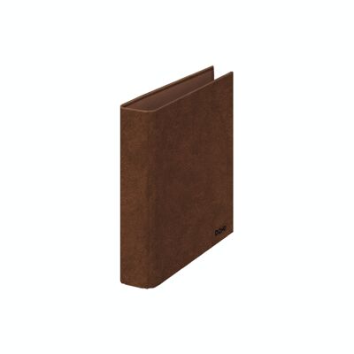 Leather folder lined with 2 rings of 25 mm quarter folio size