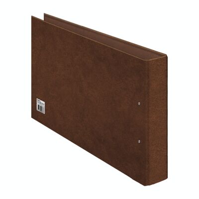 Leather folder lined with 2 rings of 40 mm landscape folio size