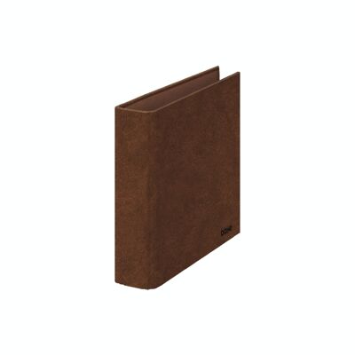 Leather folder lined with 2 rings of 40 mm quarter folio size