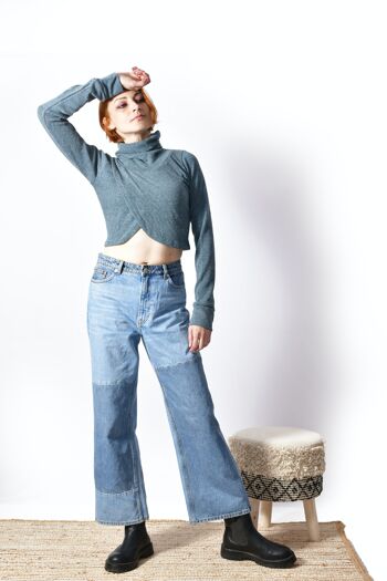 Wrapped Up Long Sleeve Crop Sleeves_Bohemian Eco-friendly Top, Knitted Blouse 3