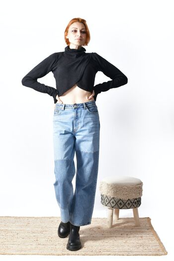 Wrapped Up Long Sleeve Crop Sleeves_Bohemian Eco-friendly Top, Knitted Blouse 5