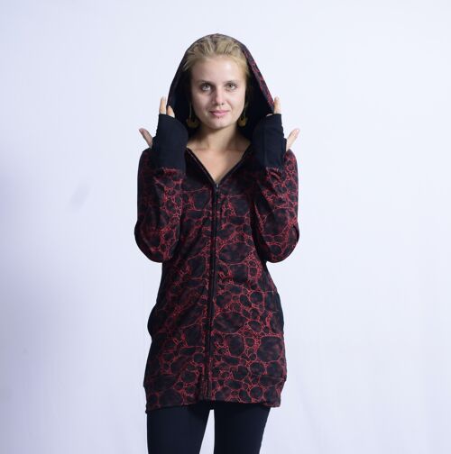 Joe Printed Hood Jacket_Bohemian Long Printed Jacket_Eco-friendly jacket