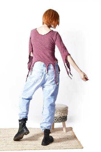 Nouveau Camilla Mini Wrap Top_Boho en tricot confortable, chemisier hippie, haut bohème écologique 7