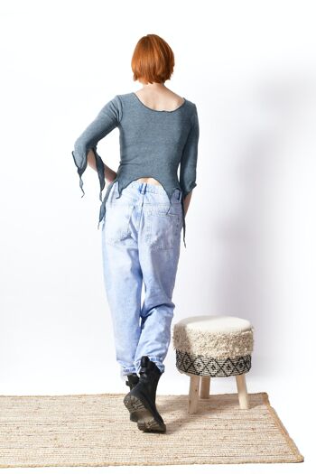 Nouveau Camilla Mini Wrap Top_Boho en tricot confortable, chemisier hippie, haut bohème écologique 13