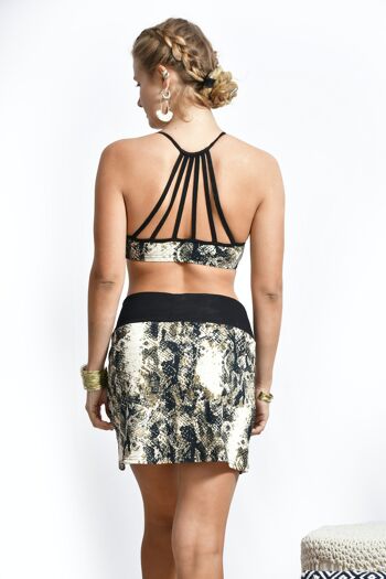 Cross Body Bikini Top & Mini Skirt Set_ Skirt_Bohemien Eco-friendly Cheetah Print Skirt 4