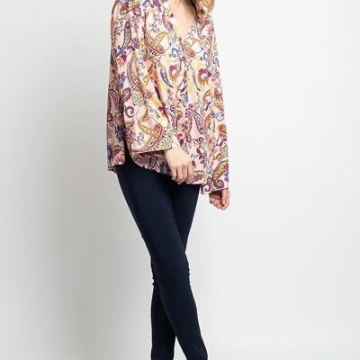 TUILERIES pink paisley shirt