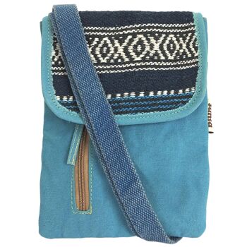 Sac bandoulière femme Sunsa. Étui croisé pour téléphone portable en toile/toile et coton rayé. Petit sac besace avec plusieurs compartiments... 17