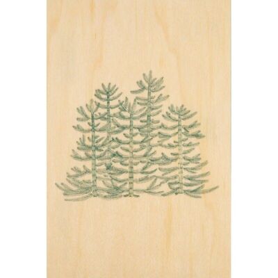 Wooden postcard - small gram fir trees