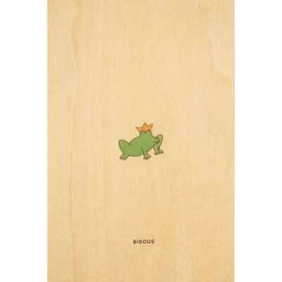 Cartolina di legno - piccoli baci di grammo