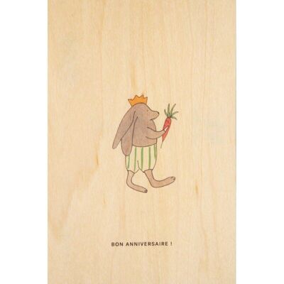 Cartolina di legno - piccolo grammo buon compleanno