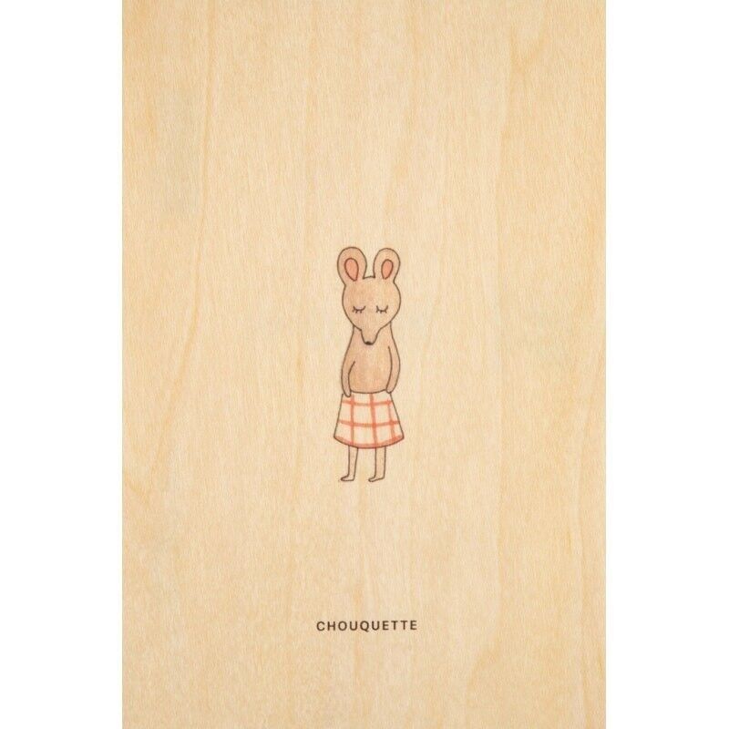 Postal de madera - chouquette de gramo pequeño