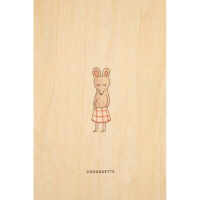 Carte postale en bois - petit gramme chouquette