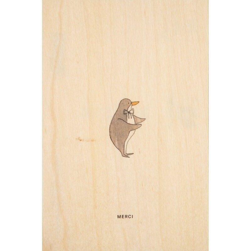 Postal de madera - gramo pequeño gracias