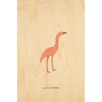 Cartolina in legno - piccolo grammo rosa