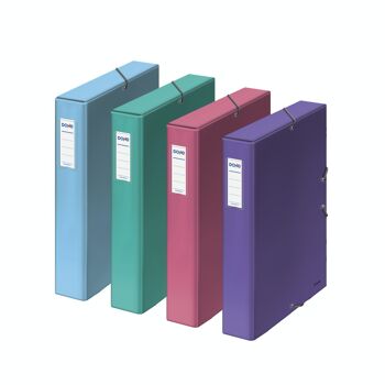 Boîtes à projets dos 5 cm couleurs pastel assorties