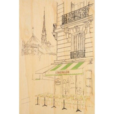 Hölzerne Postkarte - Pariser Ikonen esmeralda