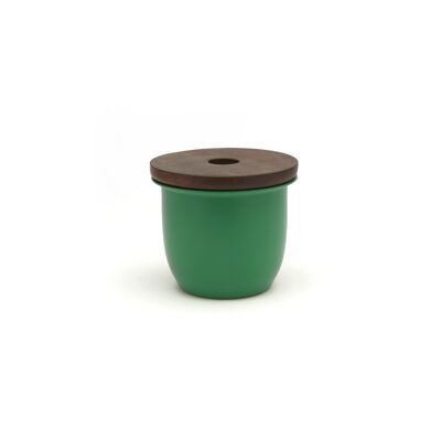 C3 | Piccolo contenitore verde con coperchio in legno