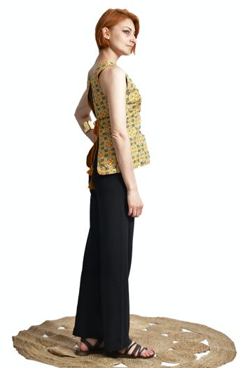 Coton biologique, Earthly Elegance Open Back Tie Top_Bohemian eco-friendly natural dyes top 3