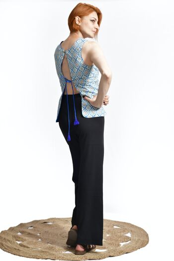 Coton biologique, Earthly Elegance Open Back Tie Top_Bohemian eco-friendly natural dyes top 8