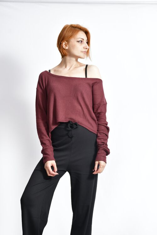 Crop & cold toP_Bohemian eco-friendly knitted crop top_