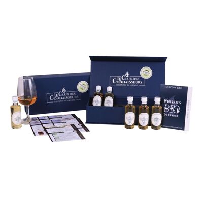 Verkostungsbox für Bio-Whisky aus Frankreich – 6 x 40 ml Verkostungsblätter im Lieferumfang enthalten – Premium-Prestige-Geschenkbox – Solo oder Duo