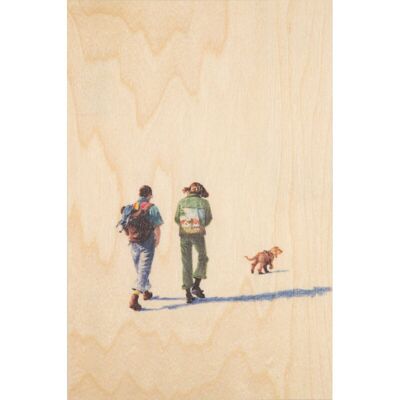 Carte postale en bois - leisure Valentin et Elly