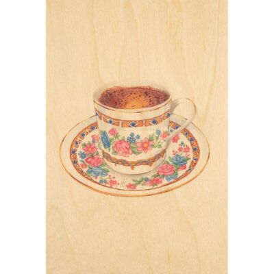 Cartolina di legno - caffè delle pasticcerie