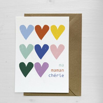 Mother's Day card - MOM HEARTS