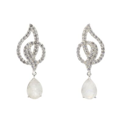 Pendientes Linares plata piedra lunar