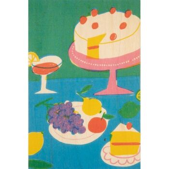 Carte postale en bois - still life mega cake