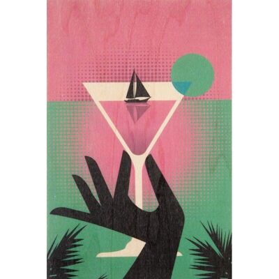 Carte postale en bois - dreams cocktail