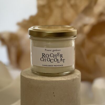 Roca de chocolate | Tarro de cristal de 200g | vela vegetal