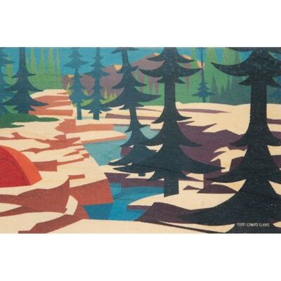 postal de madera - paisaje bosque
