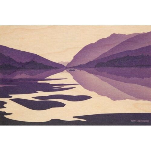 Carte postale en bois - scenery purple landscape