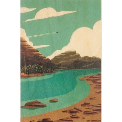 Carte postale en bois - scenery tortuous river