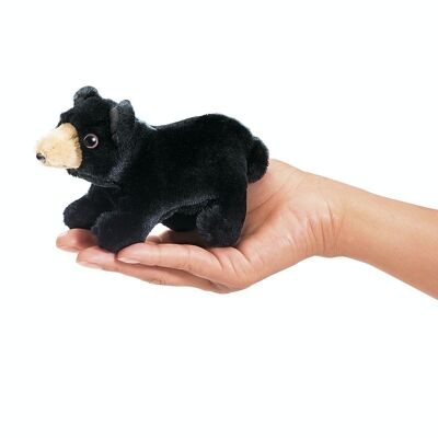 Mini ours / mini marionnette à main ours noir (VE 4) | 2641