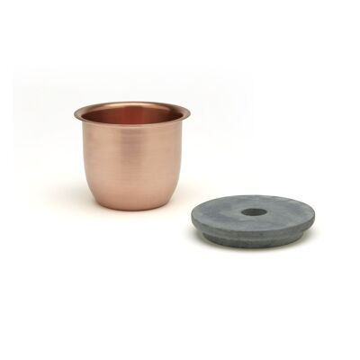 C3 | Kleiner Behälter aus Kupfer mit Specksteindeckel