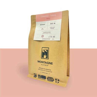 Organic Colombian coffee beans | Tolima 1kg - Organic and fair trade - Traditional roasting in Haute-Savoie