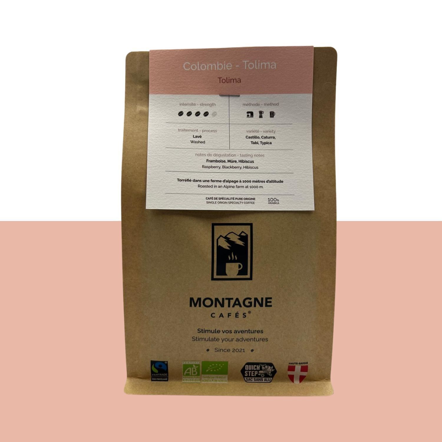 Organic Colombian coffee beans | Tolima 1kg - Organic and fair trade - Traditional roasting in Haute-Savoie