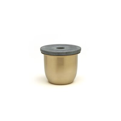 C3 | Small Container in Brass with Soapstone Lid