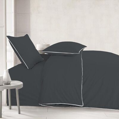 SET 3 PIECES DUVET COVER EDGE DARK GRAY 220x240 cm